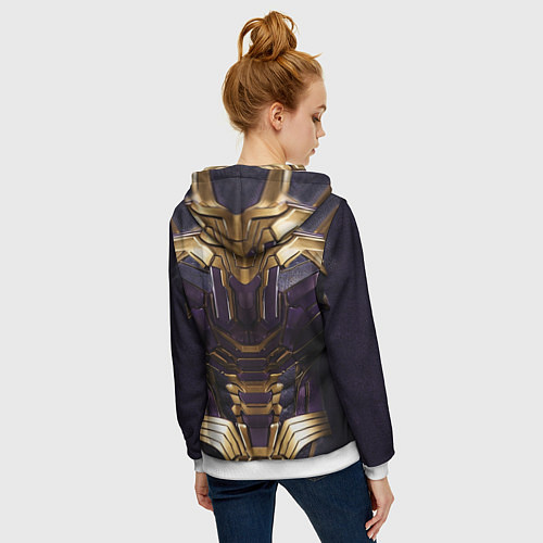 Женская толстовка на молнии Костюм Таноса из мстителей / 3D-Белый – фото 4