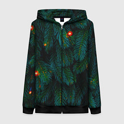 Женская толстовка на молнии Еловые ветви