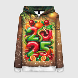 Толстовка на молнии женская Змеи к нам приходят, цвет: 3D-белый