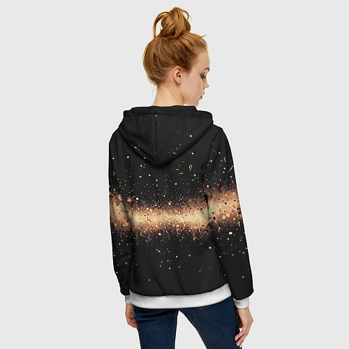 Женская толстовка на молнии Огненные искры на черном / 3D-Белый – фото 4
