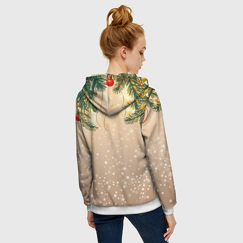 Женская толстовка на молнии Веселая змея 2025 / 3D-Белый – фото 4