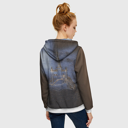 Женская толстовка на молнии Замок принцессы / 3D-Белый – фото 4