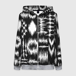 Женская толстовка на молнии Штриховка - геометрическая абстракция