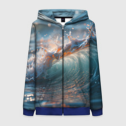 Женская толстовка на молнии Волна и блики солнца