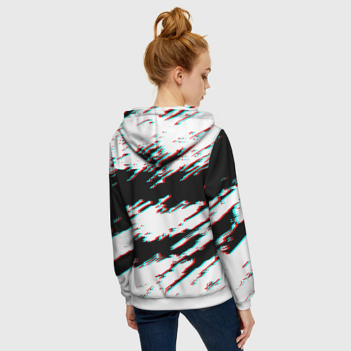 Женская толстовка на молнии Nasa glitch color / 3D-Белый – фото 4