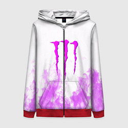 Женская толстовка на молнии Monster energy neon flame