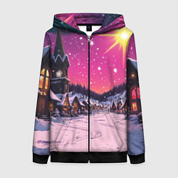 Женская толстовка на молнии Закат рождества