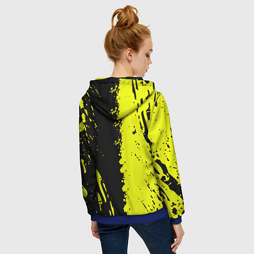 Женская толстовка на молнии Borussia краски текстура / 3D-Синий – фото 4