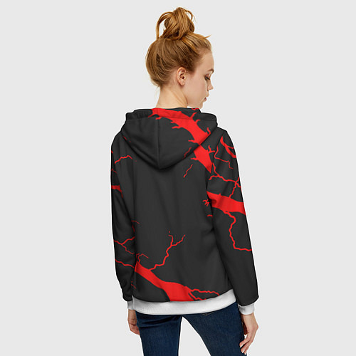 Женская толстовка на молнии Doom storm steel / 3D-Белый – фото 4