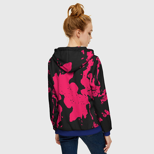 Женская толстовка на молнии Nissan fire pink / 3D-Синий – фото 4