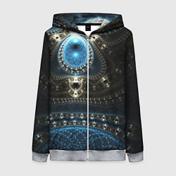 Толстовка на молнии женская Психоделика текстура, цвет: 3D-меланж