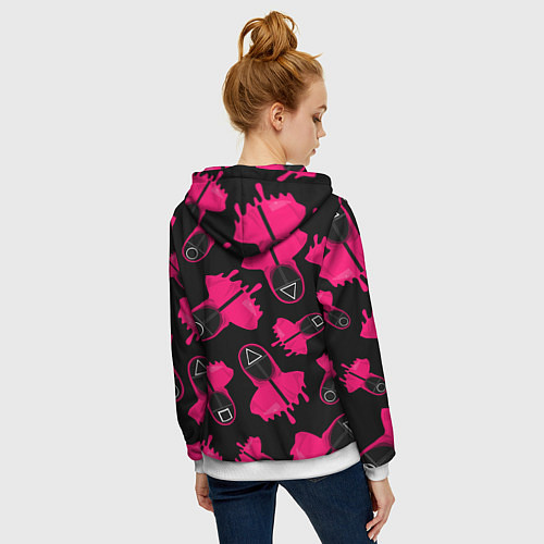 Женская толстовка на молнии Стражи из игры в кальмара / 3D-Белый – фото 4