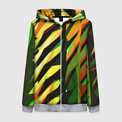 Толстовка на молнии женская Чёрно-жёлтая абстракция, цвет: 3D-меланж