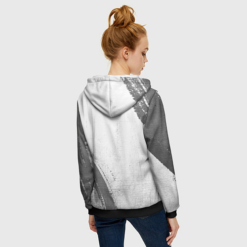 Женская толстовка на молнии Tottenham - white gradient вертикально / 3D-Черный – фото 4