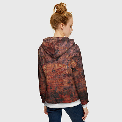 Женская толстовка на молнии Абстракция - rusty mood / 3D-Белый – фото 4