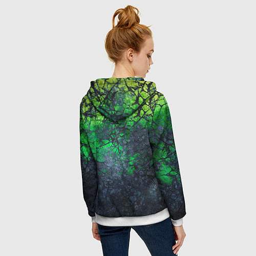 Женская толстовка на молнии Абстракция - acid web / 3D-Белый – фото 4