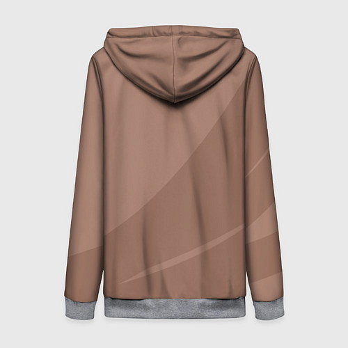 Женская толстовка на молнии Мокко Мусс однотонный с полосой / 3D-Меланж – фото 2