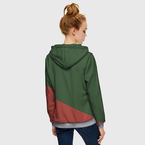 Женская толстовка на молнии Мотострелковые войска: герб со щитом / 3D-Меланж – фото 4