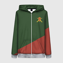 Толстовка на молнии женская Мотострелковые войска: герб со щитом, цвет: 3D-меланж