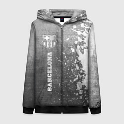 Женская толстовка на молнии Barcelona - grey gradient по-вертикали