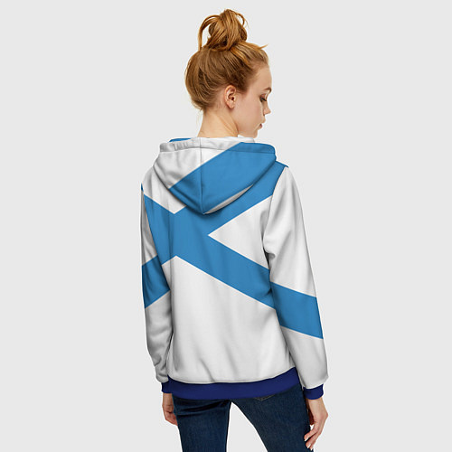 Женская толстовка на молнии Военно-морской флот: орёл с адмиралтейскими якорям / 3D-Синий – фото 4