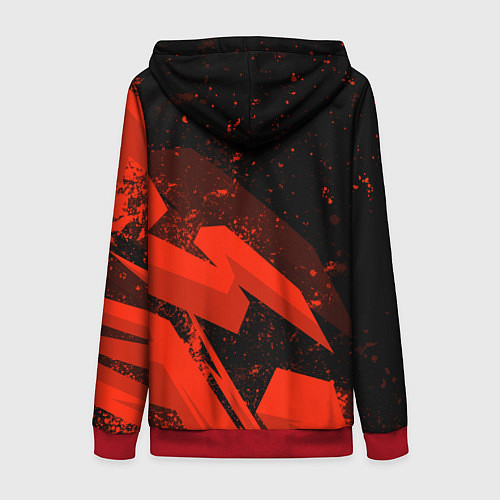 Женская толстовка на молнии Dota 2 - красные брызги / 3D-Красный – фото 2