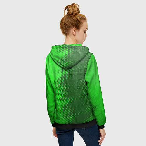 Женская толстовка на молнии Black Butler - green gradient по-вертикали / 3D-Черный – фото 4