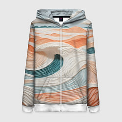 Женская толстовка на молнии Персиковые волны