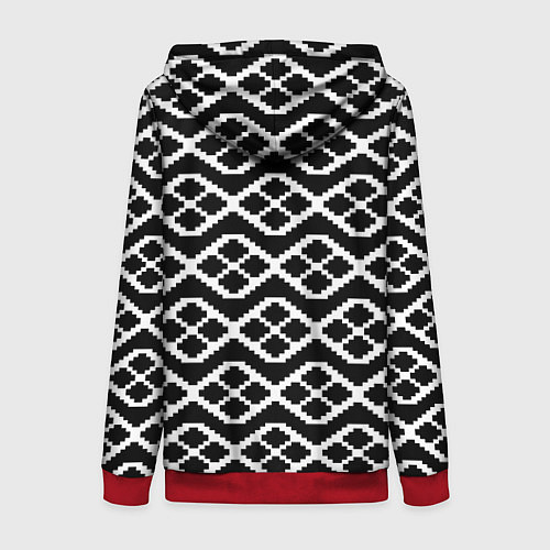 Женская толстовка на молнии Этнический декор / 3D-Красный – фото 2