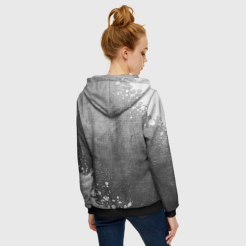 Женская толстовка на молнии Arsenal - grey gradient вертикально / 3D-Черный – фото 4