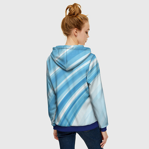 Женская толстовка на молнии Акварель / 3D-Синий – фото 4