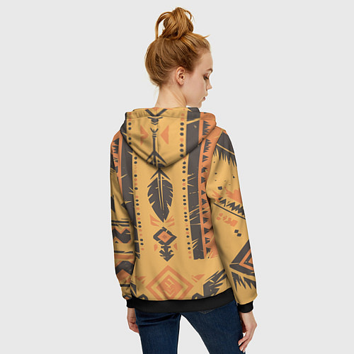 Женская толстовка на молнии Прикид индейца / 3D-Черный – фото 4