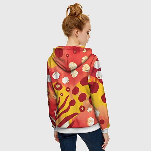 Женская толстовка на молнии Африканский паттерн / 3D-Белый – фото 4