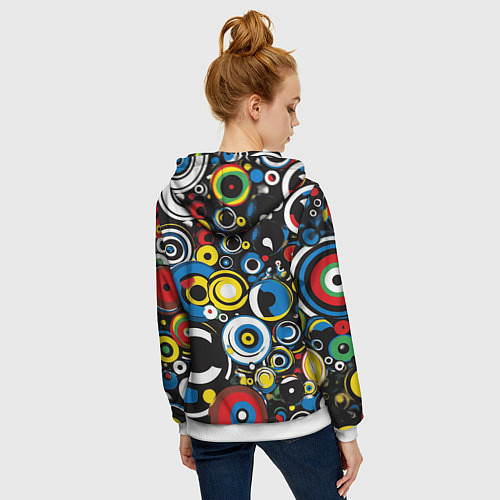 Женская толстовка на молнии Абстракция геометрическая / 3D-Белый – фото 4