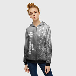 Толстовка на молнии женская Resident Evil - grey gradient по-вертикали, цвет: 3D-черный — фото 2