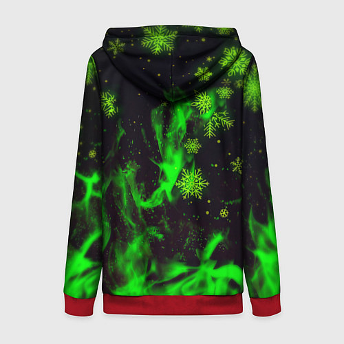 Женская толстовка на молнии Doom кислотный снег в огне лого / 3D-Красный – фото 2