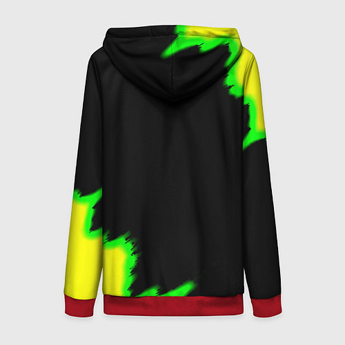 Женская толстовка на молнии Doom огненное лого краски / 3D-Красный – фото 2