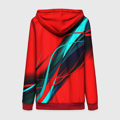 Женская толстовка на молнии Rainbow six геометрия полосы / 3D-Красный – фото 2