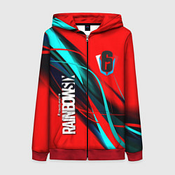 Женская толстовка на молнии Rainbow six геометрия полосы