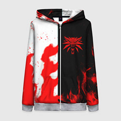 Толстовка на молнии женская Ведьмак огненный, цвет: 3D-меланж