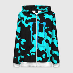 Толстовка на молнии женская Monster energy камуфляж голубой, цвет: 3D-белый