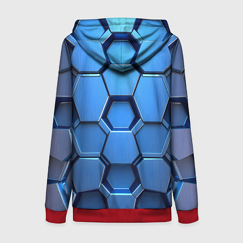 Женская толстовка на молнии Синий бронежилет / 3D-Красный – фото 2