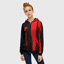 Толстовка на молнии женская Hoffenheim - red gradient по-вертикали, цвет: 3D-черный — фото 2