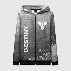 Толстовка на молнии женская Destiny - grey gradient вертикально, цвет: 3D-черный