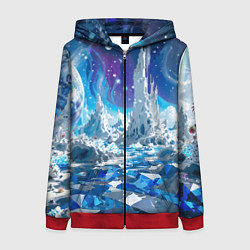 Женская толстовка на молнии Космический фантастический пейзаж