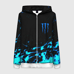 Женская толстовка на молнии Monster energy голубые краски