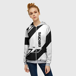 Толстовка на молнии женская Farcry6 геометрия полосы, цвет: 3D-меланж — фото 2