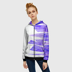 Толстовка на молнии женская Color white purple, цвет: 3D-черный — фото 2