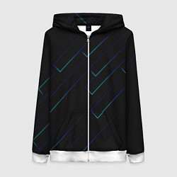 Женская толстовка на молнии Color blue black
