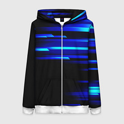 Толстовка на молнии женская Color blue black, цвет: 3D-белый